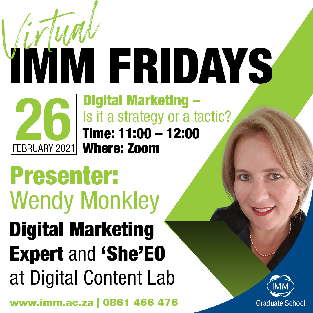 Virtual IMM Friday - 26 February 2021 - Wendy Monkley